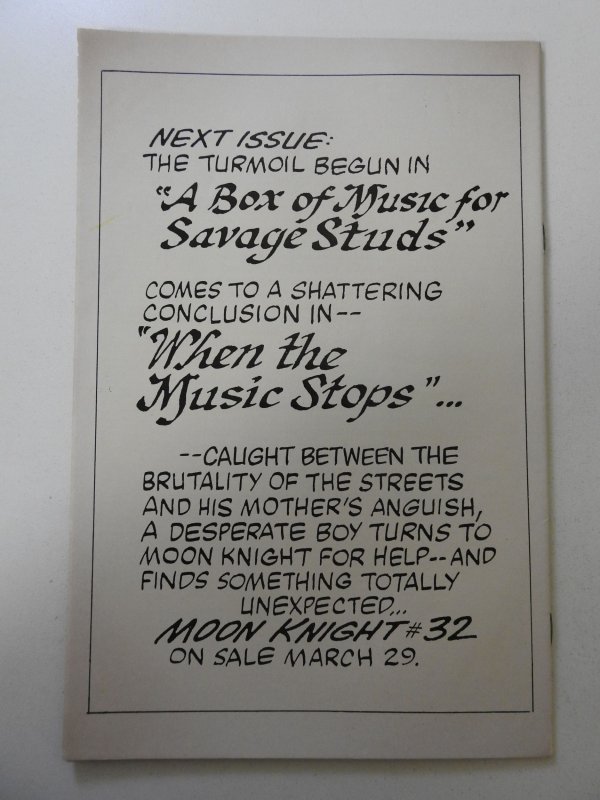 Moon Knight #31 (1983) VG+ Condition rust on staples