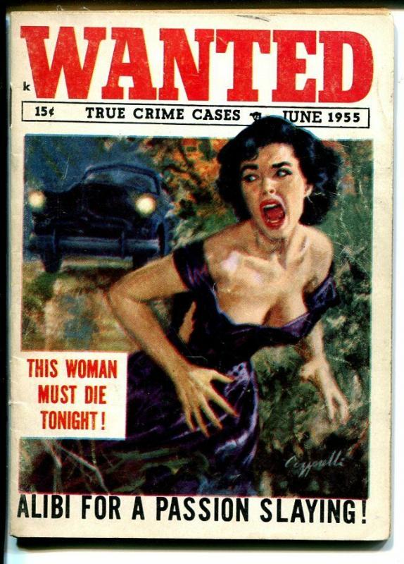 Wanted 6/1955-weird terror-Manhattan Manhunt-stripper-violence-very rare-VG/FN