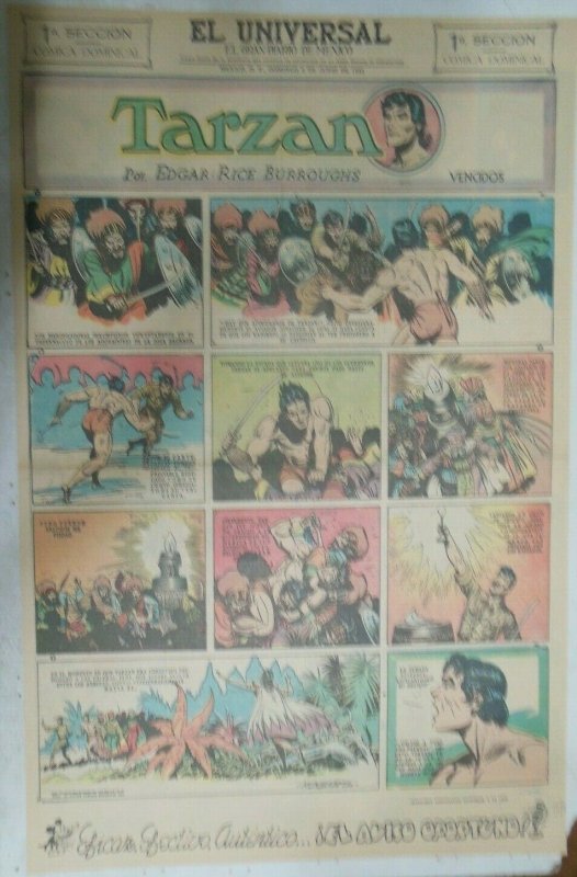 Tarzan Sunday Page #636 Burne Hogarth from 5/16/1943 in Spanish! Full Page Size