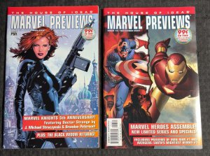 2004 MARVEL PREVIEWS Magazine #11 & 13 FVF/VF New Avengers / Black Widow Returns