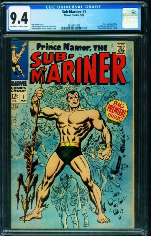 SUB-MARINER #1 CGC 9.4-1967-Marvel first issue-2085747003