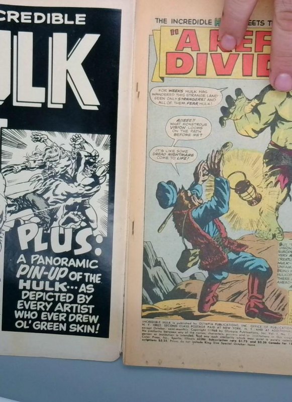 Incredible Hulk Annual #1 VG- Bottom front cover split, Marvel 1968 JR1