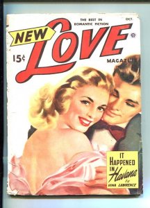 PULP:  NEW LOVE-OCT 1949-ROMANTIC PULP FICTION- PIN-UP GIRL COVER-CUBA-LAWREN...