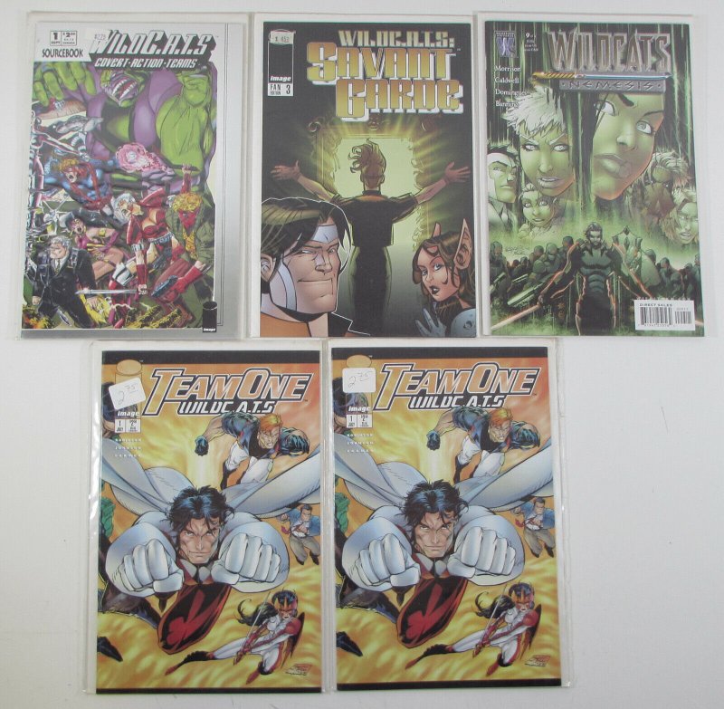 Wildcats Mixed Lot Of 5 Sourcebook Savant Garde Nemesis Team One Image 1993 Comic Books Modern Age Image Comics Wildcats Hipcomic