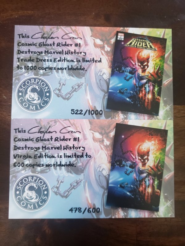 Cosmic Ghost Rider Destroys Marvel History 1 Crain infinity signature CGC 9.8