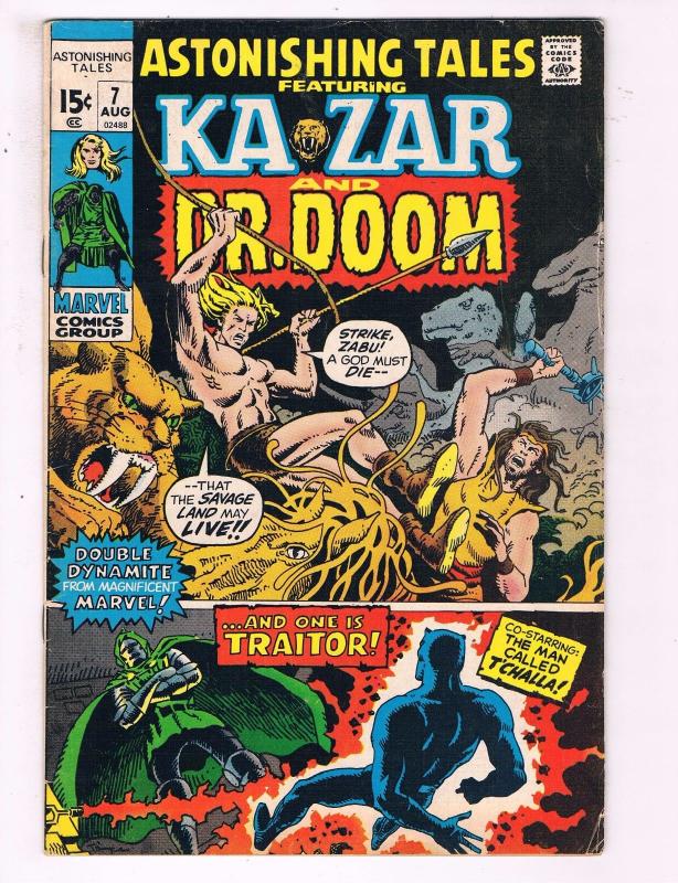 Astonishing Tales # 7 FN Marvel Comic Book Ka-Zar & Dr. Doom Black Panther BN3