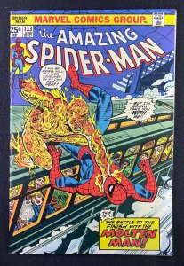 Amazing Spider-Man (1963) #133 NM (9.4) Molten Man Battle Cover John Romita  un
