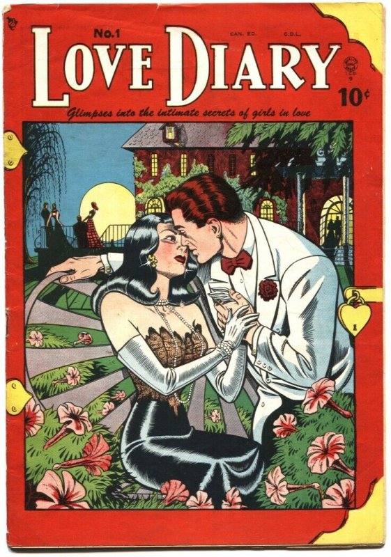 LOVE DIARY #1-1952-CANADIAN VARIANT-BILL WARD COVER AND STORY ART-VERY RARE-BELL 