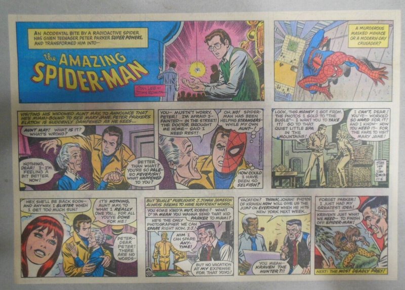 Spiderman Sunday by Stan Lee & John Romita from 11/6/1977 Size: 11 x 15 inches