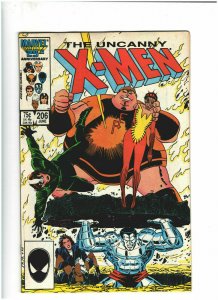 Uncanny X-Men #206 VF- 7.5 Marvel Comics vs. Freedom Force, Rogue & Colossus