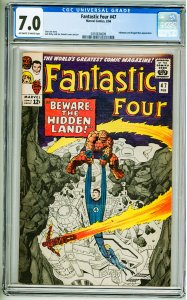 Fantastic Four #47 (1966) CGC 7.0! OWW Pages!