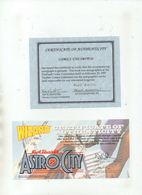 Astro City Wizard #1/2 - Signed Kurt Busiek & Brent Anderson - (Grade 9.2) 1996