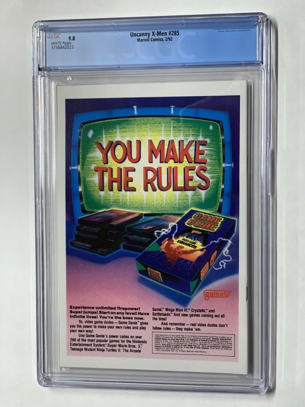 Uncanny X-men 285 Cgc 9.8 Wp Marvel