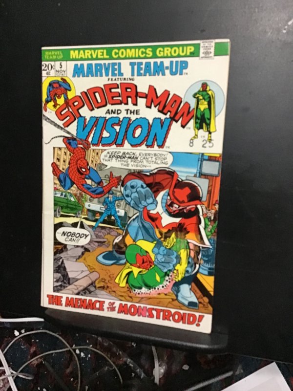 Marvel Team-Up #5 (1972) High-grade Spidey and Vision key! VF/NM Richmond CERT!