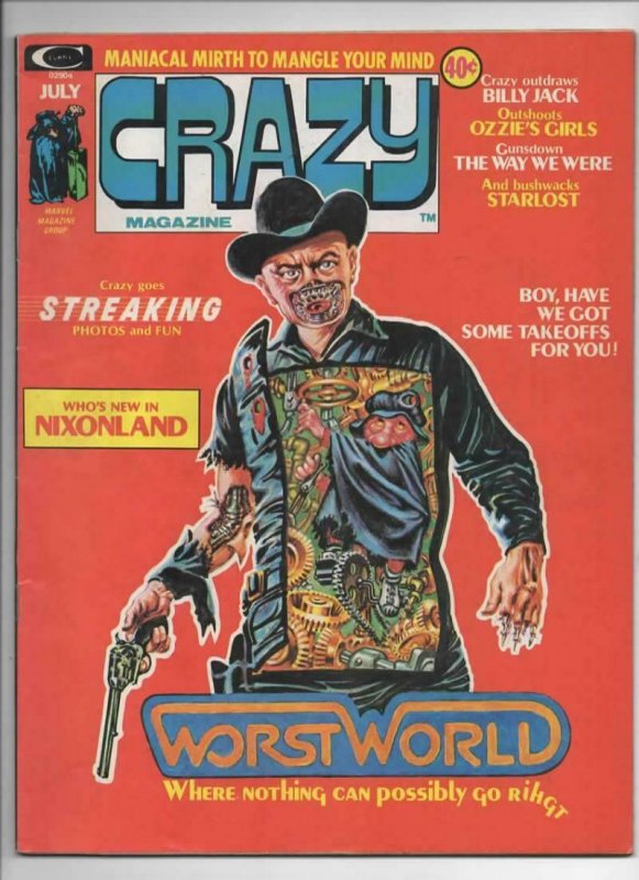 CRAZY #5 Magazine, VG, Nixon, WestWorld, 1973 1974, more in store