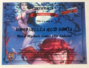 Vampirella Red Sonja 2019 NYCC Marat Mychaels Exclusive COA 400 made 