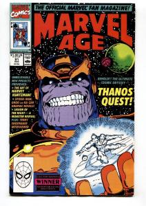 Marvel Age #91-Infinity Gauntlet Thanos cover 1990-comic book