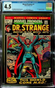 Marvel Premeire #3 - Dr. Strange (1972) - CGC 4.5 - Cert #4253132023
