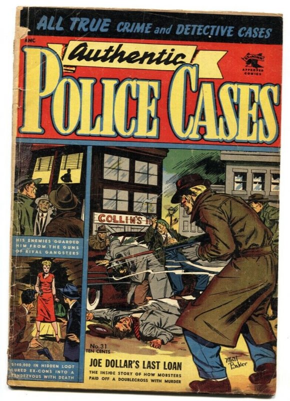 Authentic Police Cases #31 1954- Matt Baker cover- Golden Age Crime G+