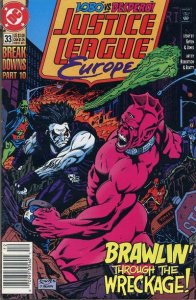 Justice League Europe #33 (Newsstand) FN ; DC | Sonic the Hedgehog Bonus Book