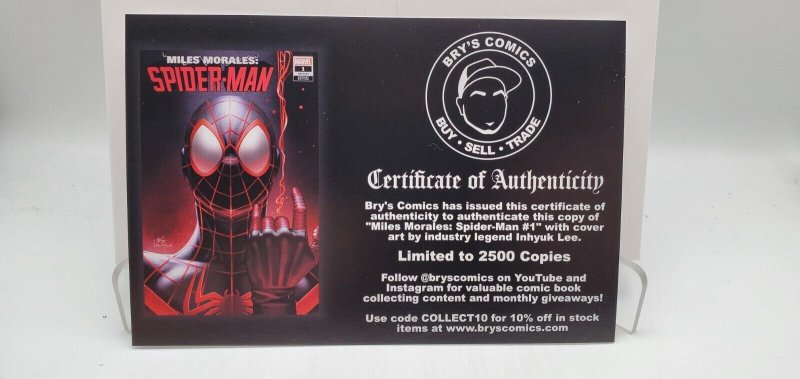 Miles Morales: Spider-Man #1 Variant with COA, 1st appearance of Raneem, NM/Mint