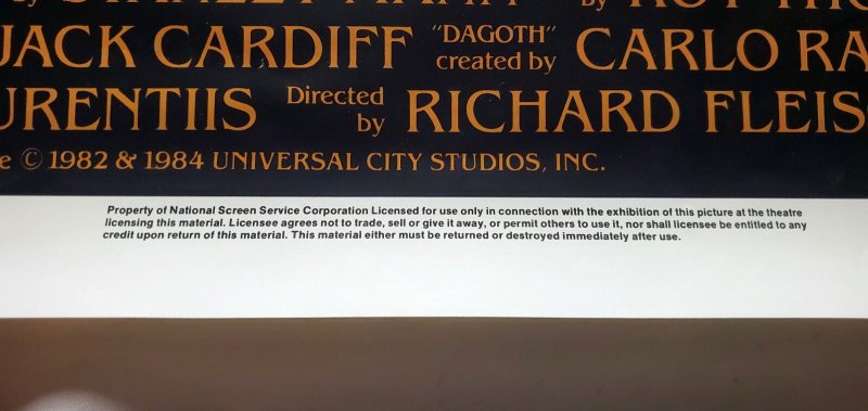 Conan the Destroyer Schwarzenegger Original movie poster (1984) ROLLED C8/EX