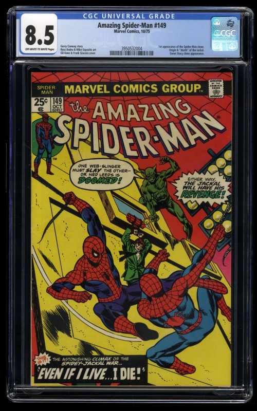 Amazing Spider-Man #149 CGC VF+ 8.5 Jackal! 1st Spider Clone!