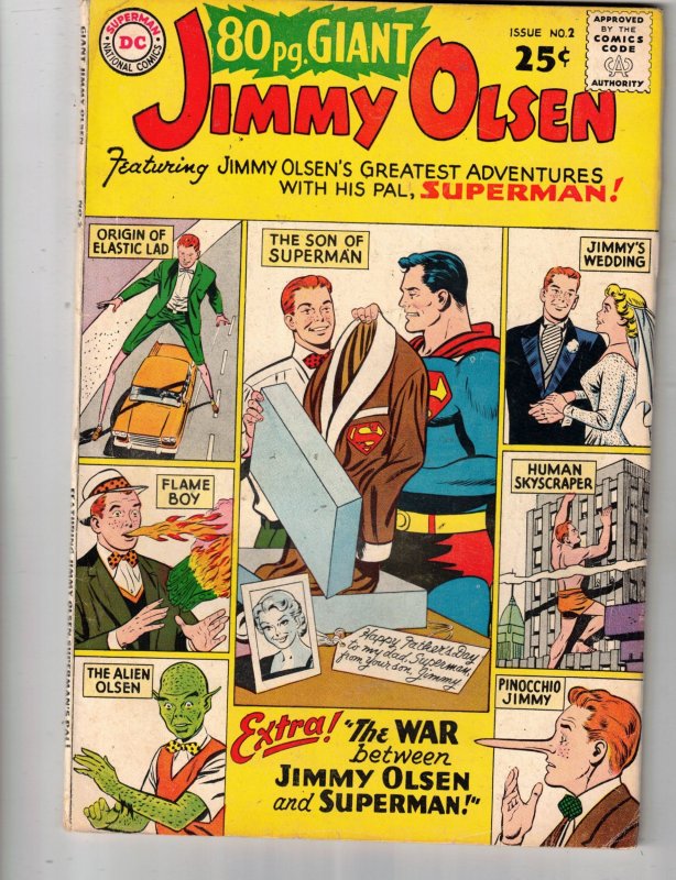 80 Page Giant #2 (1964) VG/FN Mid-Grade Jimmy Olsen, Elastic Lad 1st Giant Issue