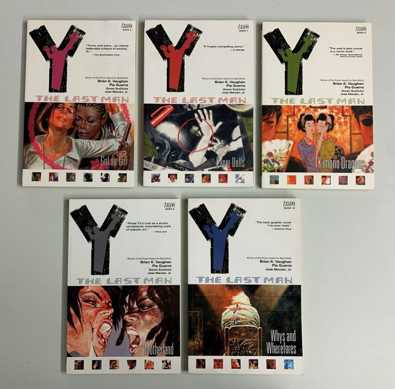 Y The Last Man Vol. 1-10 Paperback 2002 Complete Set Brian K. Vaughan