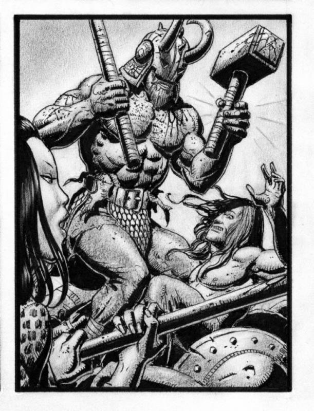 Odin God of War, in Livenstak Freygeraf's Sean Patty Comic Art