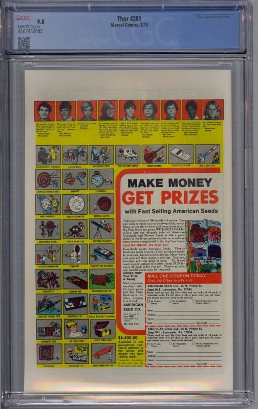 THOR #281 CGC 9.8 KEITH POLLARD WHITE PAGES 002