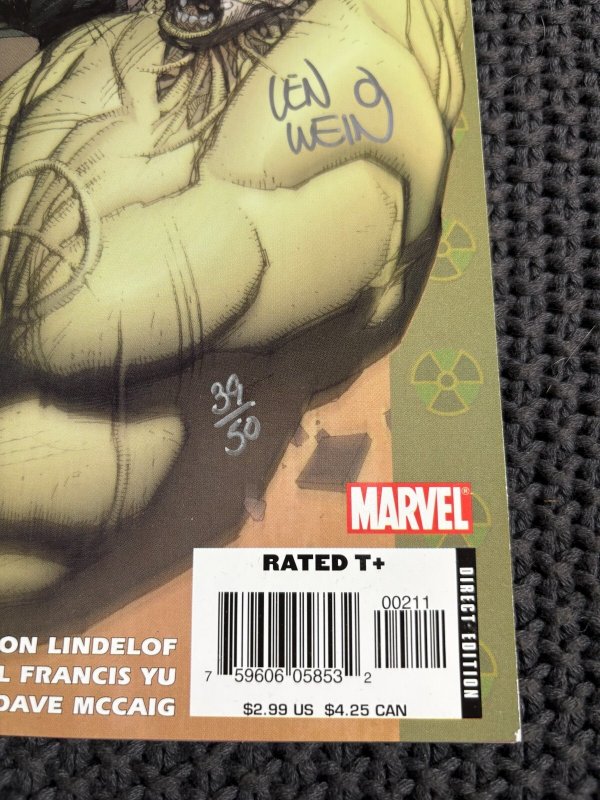 2006 ULTIMATE WOLVERINE VS HULK #2 SIGNED by Len Wein w/ COA #39/50 NM- 9.2