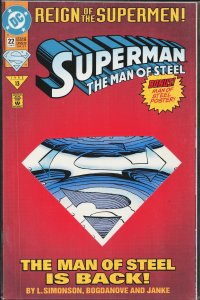 Superman: The Man of Steel #22 Die-Cut Cover (1993) Steel [Key Issue]