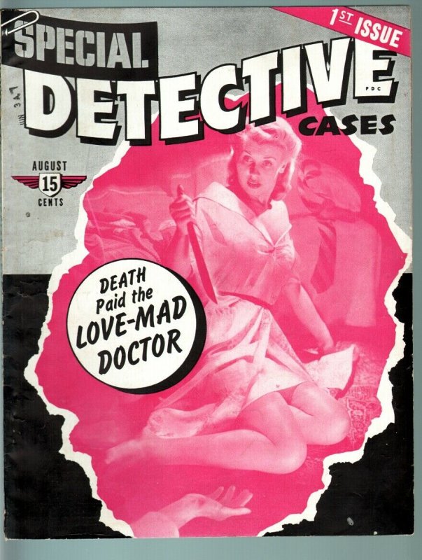 SPECIAL DETECTIVE CASES #1-FIRST ISSUE-AUG 1941-DOPE--TRUE CRIME PULP VG/FN 