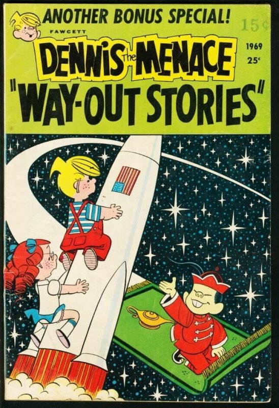 DENNIS THE MENACE #73 1969-FAWCETT-ROCKET AMERICAN FLAG VG/FN