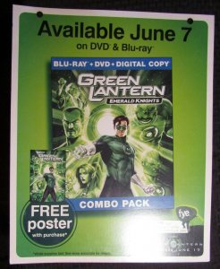 2011 GREEN LANTERN Emerald Knights 16x20 Store Displey DVD Promo FVF 7.0 FYE