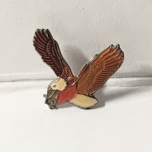 FLYING EAGLE | SILVER TONE ENAMEL PIN | PATRIOTIC/MILITARY/LAW ENFORCEMENT PIN