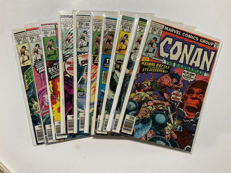 Conan The Barbarian 81-90 Fine-Very Fine 6.0-8.0 Lot run set Marvel