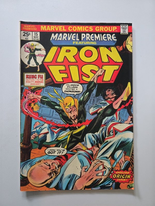 1974 MARVEL PREMIERE #15 IRON FIST ORIGIN & 1st APPEARANCE - Missing Stamp