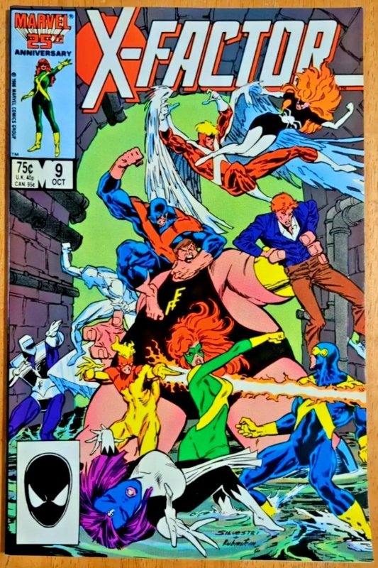 X-Factor #9 (1986) Battle Cover Cyclops Jean Mystique Pyro Blob MCU X-Men 97