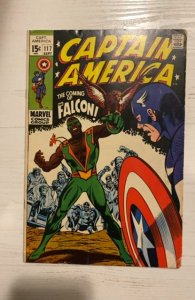 Captain America #117 (1969)first falcon light indents/light cover crease see des