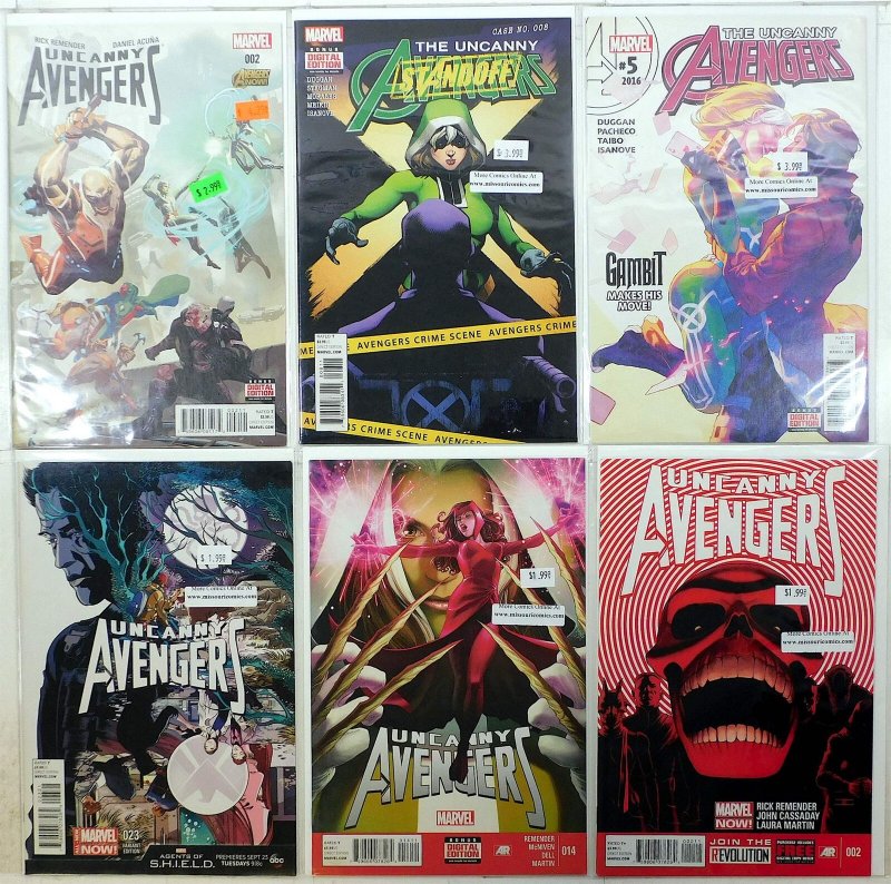 Uncanny Avengers Lot 6 #2, 5, 8, 14, 23 B, 2nd 2 2015 Marvel 1st Print Comics