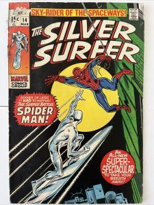 Silver Surfer #14 VG 1970  Spider-Man - Buscema - San Lee - Fair/Good.