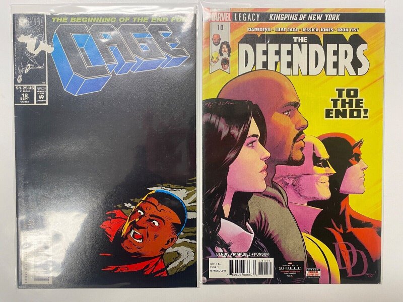 2 MARVEL COMICS Cage #18 The Defenders #10 54 KM5