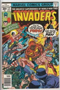 Invaders,The #21 (Oct-77) NM- High-Grade The Human Torch Captain America, Hitler
