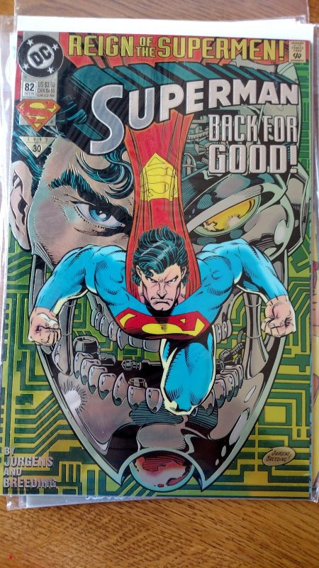 Superman #82 (DC, 1993) Collector's Edition Chromium Cover Condition: NM+