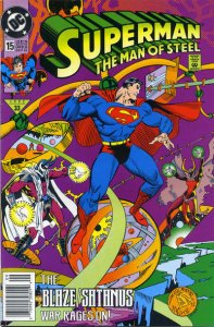 Superman: The Man of Steel #15 (Newsstand) FN ; DC | Blaze/Satanus War
