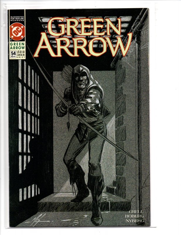 DC Comics Green Arrow #54 (1991) Mike Grell Cover & Story Rick Hoberg Art