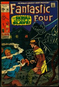 FANTASTIC FOUR #90 1969-JACK KIRBY-MARVEL-SKRULL VG-