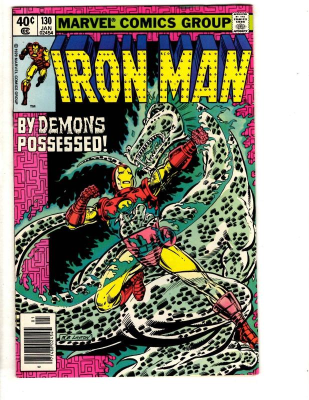 Lot Of 7 Iron Man Marvel Comic Books # 124 126 129 130 131 132 133 Avengers CR41